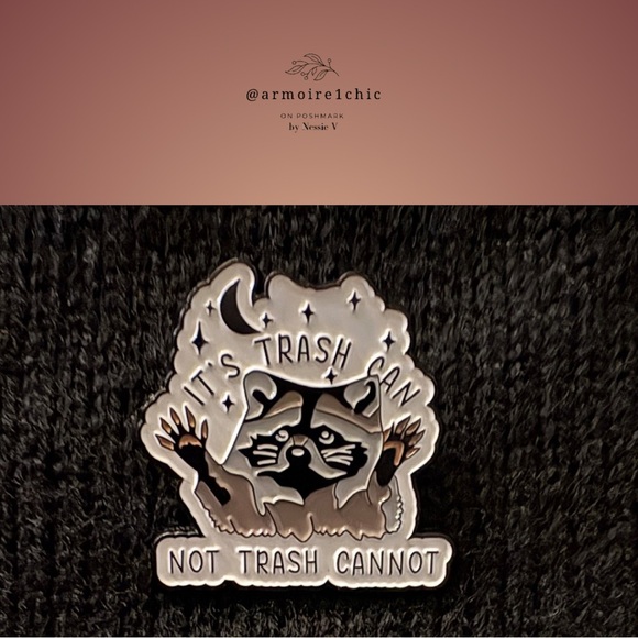 3/$29 RACCOON cute anti-litter lapel pin | It’s Trash Can, Not Trash Cannot - Picture 1 of 8